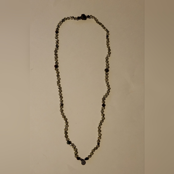 Faceted Prehnite Infinity Mala Necklace
